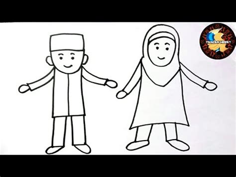 Cara Menggambar Orang / Anak Muslim - YouTube