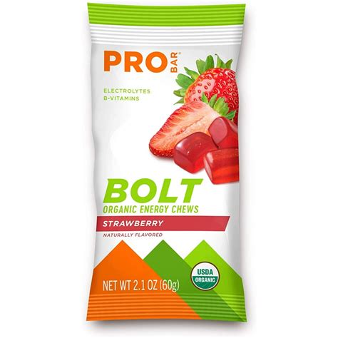 Probar Bolt Organic Energy Chews Strawberry Non Gmo Gluten Free