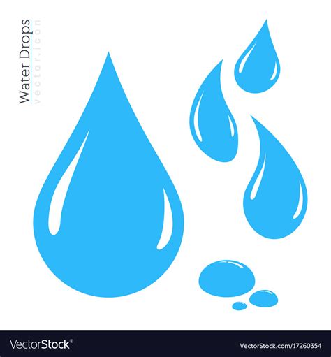 Water Drop Icon Set Raindrop Silhouette Royalty Free Vector