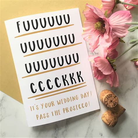 Rude Adult Humour Pass The Prosecco A5 Wedding Card By The New Witty