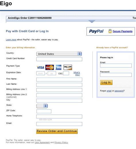 They could also use to complete the profile of. PayPal and Credit Cards | AnimEigo