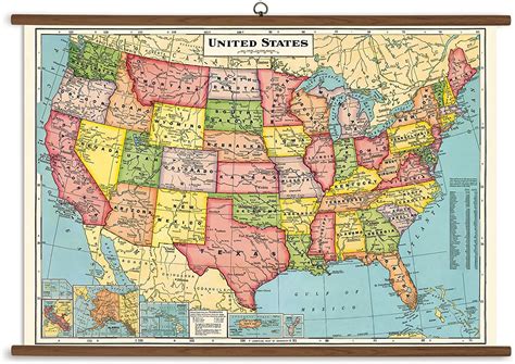 Vintage School Chart United States Map Planewear