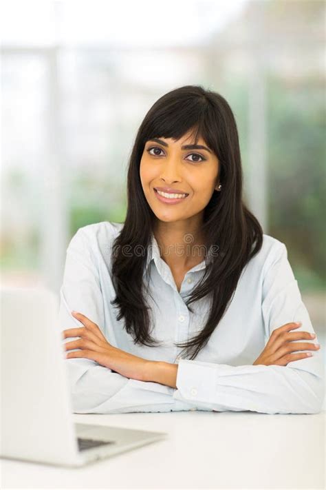 Indian Office Lady Stock Photo Image Of Happy Ethnic 21060394