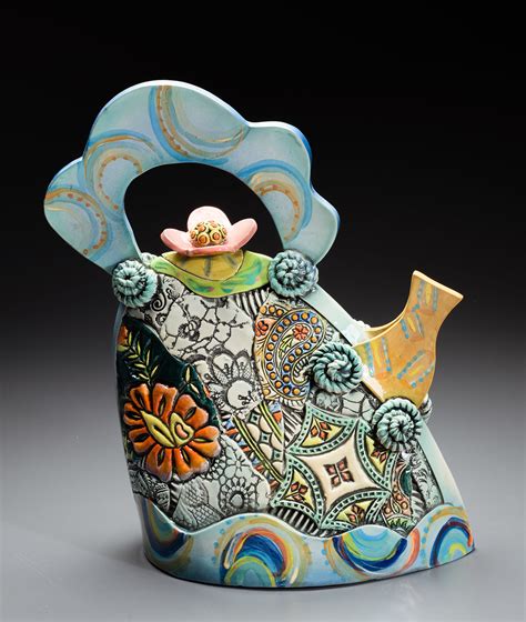 Extra Large Whimsical Teapot By Gail Markiewicz Ceramic Sculpture