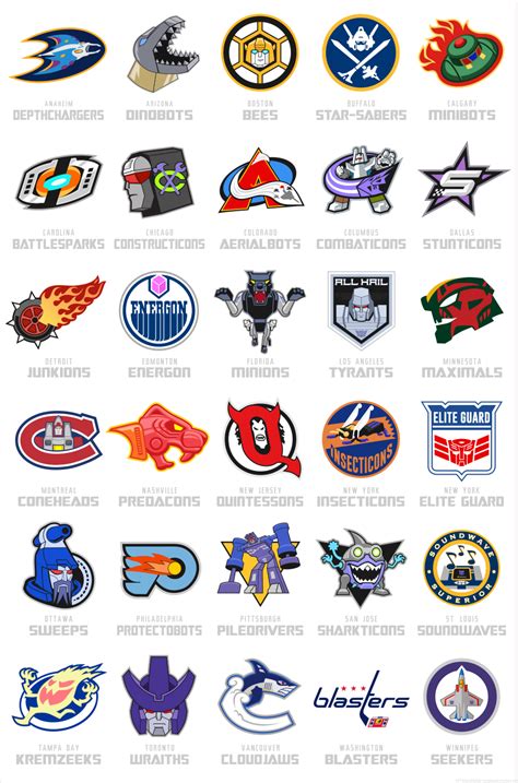 Transformers Nhl Logos 2015 By Davesgeekyideas Nhl Logos Hockey Nhl