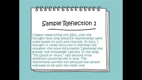 Csec English Sba Student Series 3 Reflections Youtube