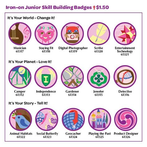 Junior Skill Building Badges Junior Girl Scouts Activities Girl