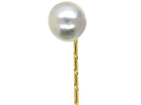Baroque Pearl Tie Pin 170l The Antique Jewellery Company