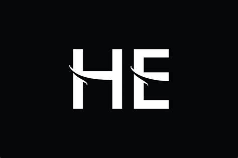 He Monogram Logo Design By Vectorseller Thehungryjpeg