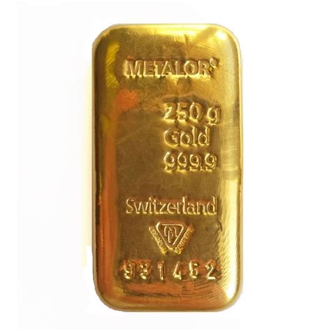 Metalor 250g Gold Cast Bar Ats Bullion