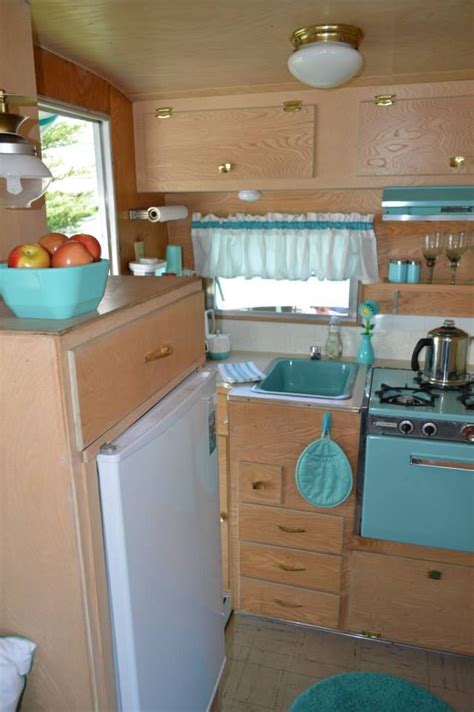 Turquoise Camper Interior Vintage Camper Interior Vintage Trailer