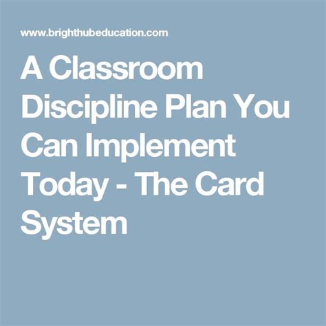 A Classroom Discipline Plan You Can Implement Today The Card System