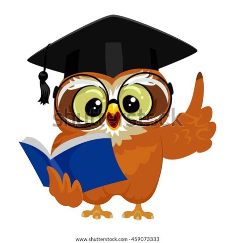 Vector Illustration Owl Wearing Graduation Cap Stock Vector Royalty
