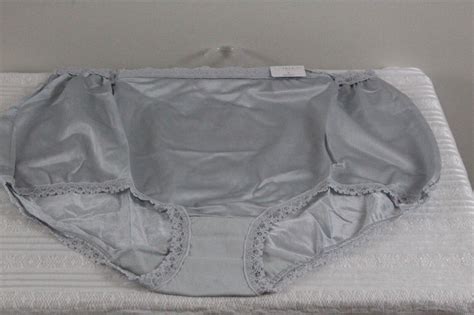 Women Nylon Lace Trim Brief Panties Size 10 1x Cotillion Color Pearl