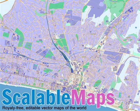 ScalableMaps: Vector map of Brighton (center) (modern city map theme)