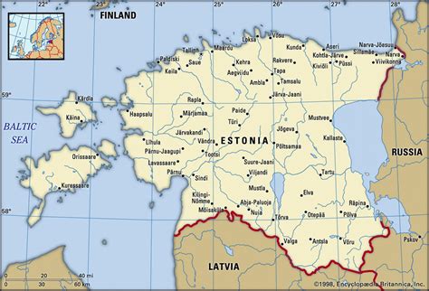 Map Of Estonia And Geographical Facts Where Estonia Is On The World