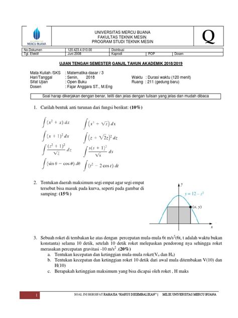 Jika adi tidak sombong maka adi mempunyai banyak teman. Contoh Soal: Soal Matematika Dasar Kuliah Semester 1