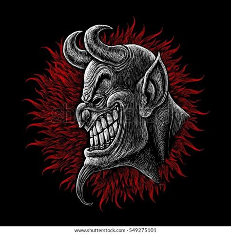 Stock Ilustrace „angry Devil Head Demon Satan Fire 549275101