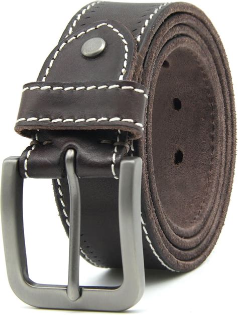 Leather Belts For Men Top Leather Brushed Pin Buckle Mens Belt Come A T Box 40 612 Brown