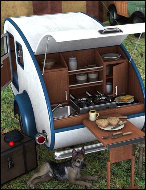 Teardrop Camper 3d Models And 3d Software By Daz 3d Tiny Trailers