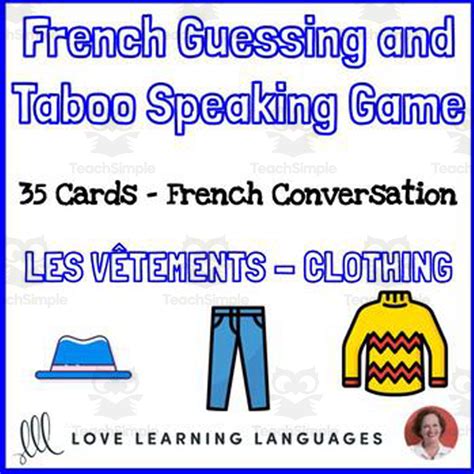 French Guessing Game Clothing Vocabulary By Teach Simple