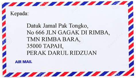 Cara Tulis Alamat & Tampal Setem Pada Sampul Surat