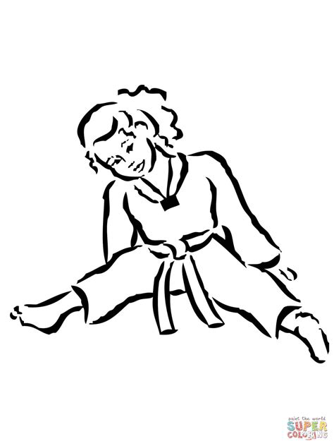 Coloriage Fille en judogi Coloriages à imprimer gratuits