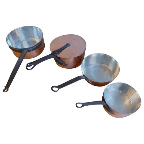 Magnificent Set Of Re Tinned Antique Copper Pans Copper Pots At 1stdibs