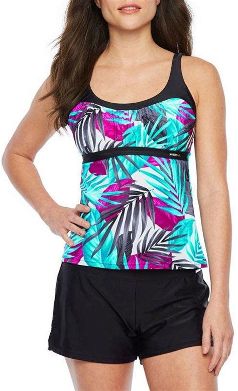 Sporty Tankini Perfect For The Active Woman Full Coverage Top With
