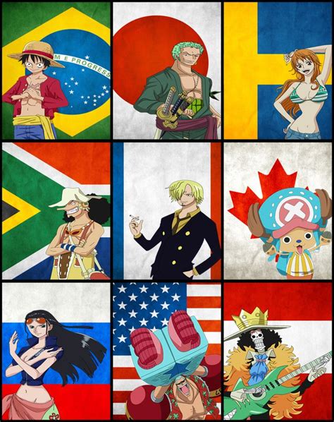 Real World Nationalities Of The Straw Hat Pirates Personagens De