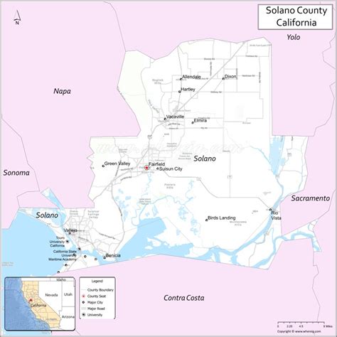Solano County Map California Cities In Solano Country Places To