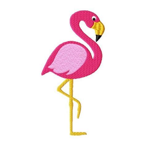 Flamingo Bird Tropical With Fill Machine Embroidery Design Machine