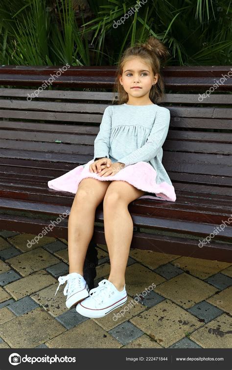 Little Baby Girl Sitting Bench Stock Photo By ©be10ve 222471844