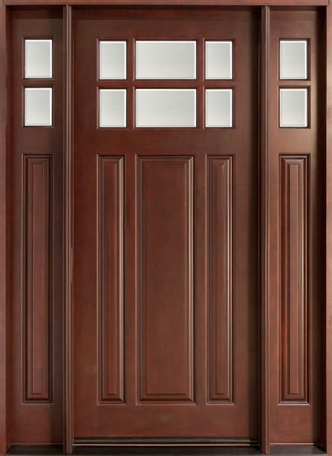 Front Door Custom Single With 2 Sidelites Solid Wood With Dark