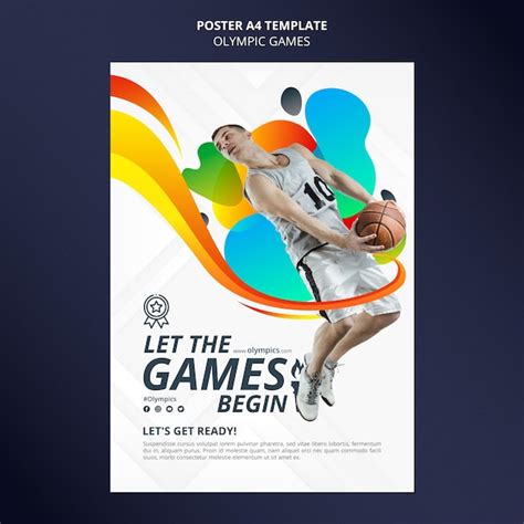 Free Psd Sports Competition Vertical Poster With Photo