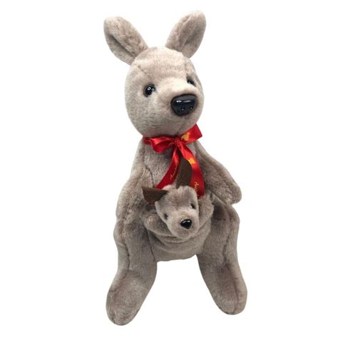 Kangaroo With Joey Large Australian Made 1640cm Soft Plush Toy New