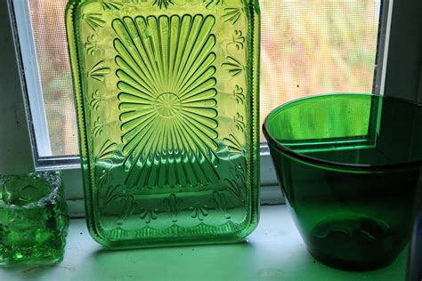 vintage green glassware 40s bmp mayonegg