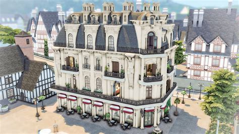 Parisian Building Bar Apartment The Sims 4 Speed Build Youtube