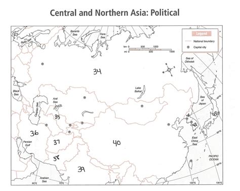Central And Northern Asia Map Diagram Quizlet