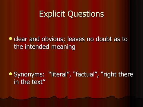 Explicit Implicit Questions