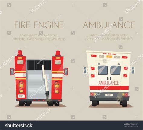 Ambulance Car Fire Truck Vector Cartoon Stock Vector Royalty Free