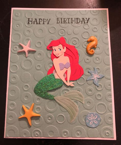 Ariel Birthday Card Etsy