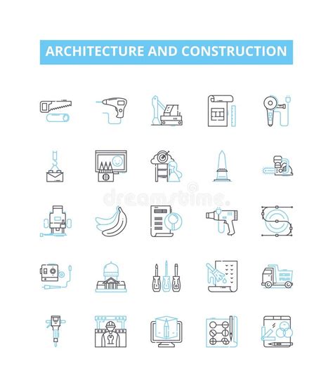 Architecture And Construction Vector Line Icons Set Architecture