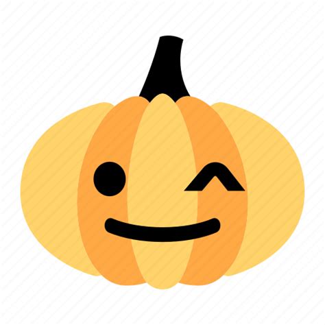 Cute Emoji Halloween Happy Pumpkin Smile Wink Icon Download On