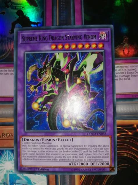Supreme King Dragon Starving Venom Cotd En038 Yu Gi Oh Rare Card 1st