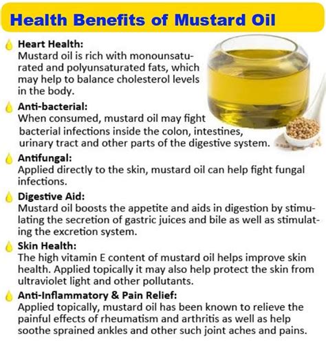 Health Benefits Of Mustard Oil See A Chart Of Nutrition Facts In This