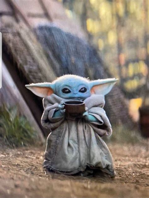 Download Baby Yoda Drinking Soup Wallpapertip