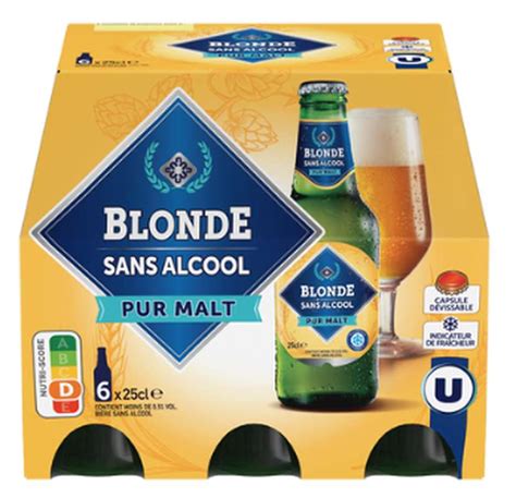 Pack De Bière Blonde Sans Alcool U 6 X 25 Cl Bam Courses Courses