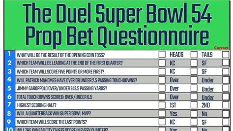 Best Printable Super Bowl Prop Bet Sheet 2020 For Your Super Bowl Party