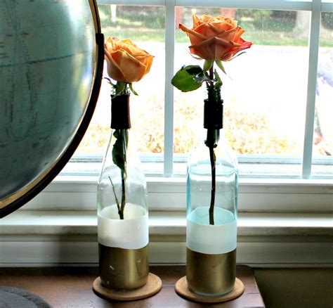Diy Paint Dipped Wine Bottle Vases